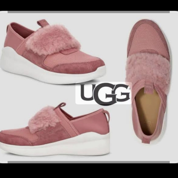 New UGG Pico Rose Dawn Faux Fur Sneakers Size